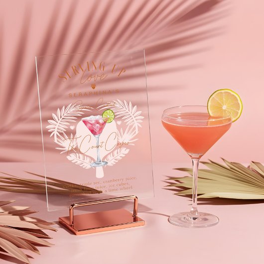 ピックボールブライダルシャワーウォーター・カラー・カクテルドリンク アクリルサイン