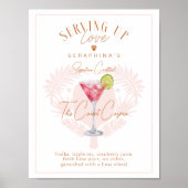 ピックボールブライダルシャワーウォーター・カラー・カクテルドリンク ポスター (正面)