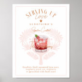 ピックボールブライダルシャワーウォーター・カラー・カクテルドリンク ポスター (正面)