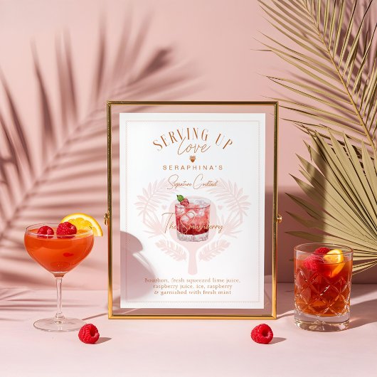 ピックボールブライダルシャワーウォーター・カラー・カクテルドリンク ポスター