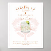 ピックボールブライダルシャワーウォーター・カラー・カクテルドリンク ポスター (正面)