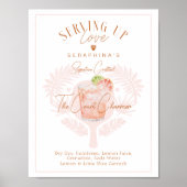 ピックボールブライダルシャワーウォーター・カラー・カクテルドリンク ポスター (正面)