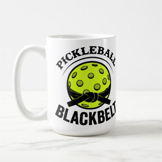 ピックボールブラックベルトおもしろい- Pickleball Master コーヒーマグカップ (左)