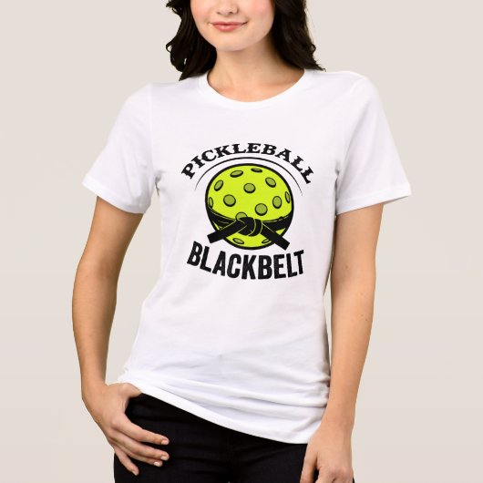 ピックボールブラックベルトおもしろい- Pickleball Master トライブレンドTシャツ (正面)