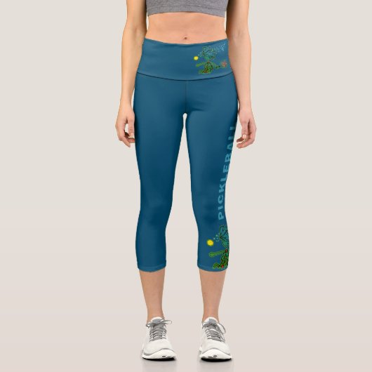ピックボールブルーグリーンウィムシーカプリレギンス カプリレギンス (正面)