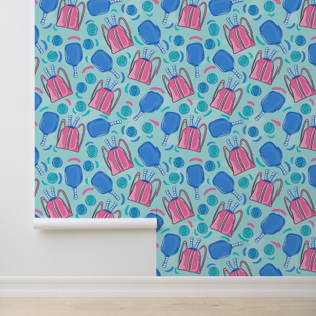 ピックボールブルーパドルブルーティール（緑がかった色）ボール名門私立校風の 壁紙 (アプリケーション)