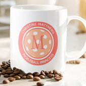 ピックボールプリンセスおもしろい引用文ネームイニシャルピーチ ジャンボコーヒーマグカップ