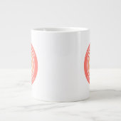 ピックボールプリンセスおもしろい引用文ネームイニシャルピーチ ジャンボコーヒーマグカップ (正面)