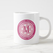 ピックボールプリンセスカスタム引用文名イニシャルピンク ジャンボコーヒーマグカップ (右)