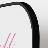 ピックボールプリンセス金ゴールドグリッター名前をカスタムするピンク ピックルボールラケット (左詳細)