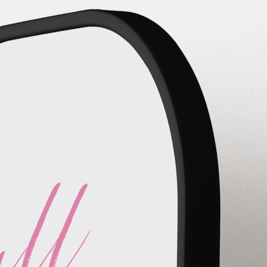 ピックボールプリンセス金ゴールドグリッター名前をカスタムするピンク ピックルボールラケット (左詳細)