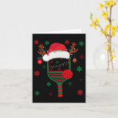 ピックボールプレイヤークリスマスホリデートナカイクリスマス カード (黄色い花)