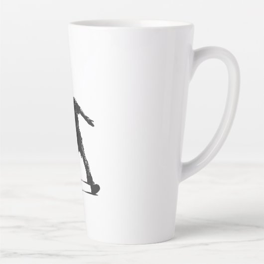 ピックボールプレイヤーシルエットスポーツデザイン カフェラテマグ (右)