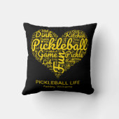 ピックボールプレイヤーワードアートタイポグラフィ パーソナライズされた クッション (裏面)