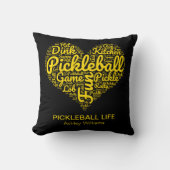 ピックボールプレイヤーワードアートタイポグラフィ パーソナライズされた クッション (正面)