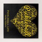 ピックボールプレイヤーワードアートタイポグラフィ パーソナライズされた ジグソーパズル (横)