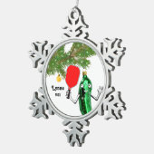 ピックボールホリデーギフト スノーフレークピューターオーナメント (右)