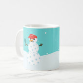 ピックボールホリデークリスマスユーモアのある雪だるまマグ コーヒーマグカップ (正面左)