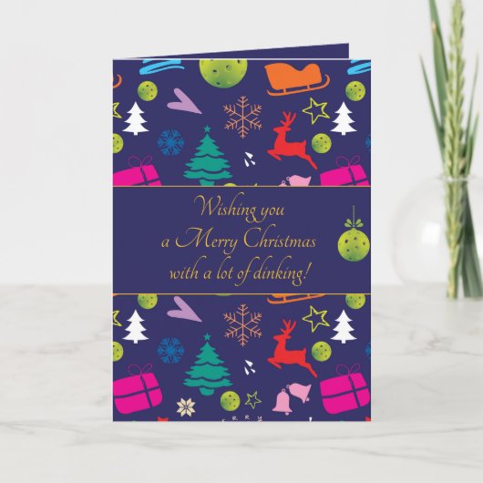 ピックボール🎄メリークリスマスカスタム文字カード カード (正面)