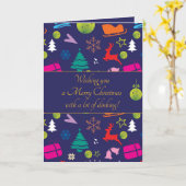 ピックボール🎄メリークリスマスカスタム文字カード カード (黄色い花)