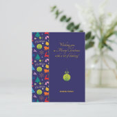 ピックボール🎄メリークリスマスカスタム文字ポストカー ポストカード (スタンド正面)