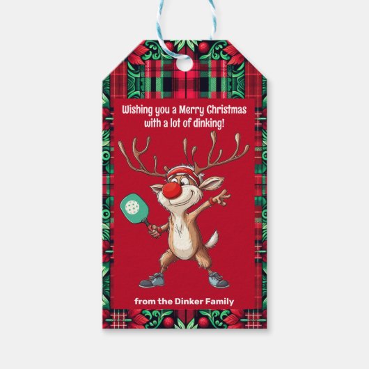 ピックボール🎄メリークリスマスカスタム文字 ギフトタグ (正面)