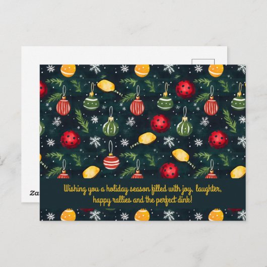 ピックボール🎄メリークリスマスカスタム文字 シーズンポストカード (正面/裏面)