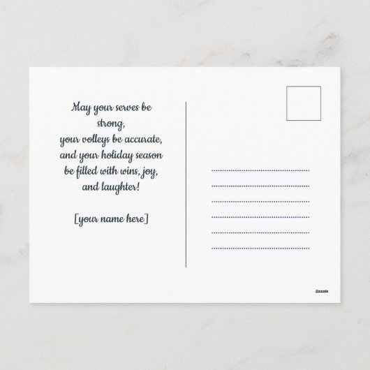 ピックボール🎄メリークリスマスカスタム文字 シーズンポストカード (裏面)