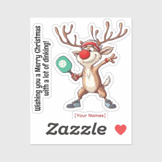 ピックボール🎄メリークリスマスカスタム文字 シール (シート)