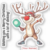ピックボール🎄メリークリスマスカスタム文字 シール (正面)