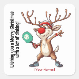 ピックボール🎄メリークリスマスカスタム文字 スクエアシール