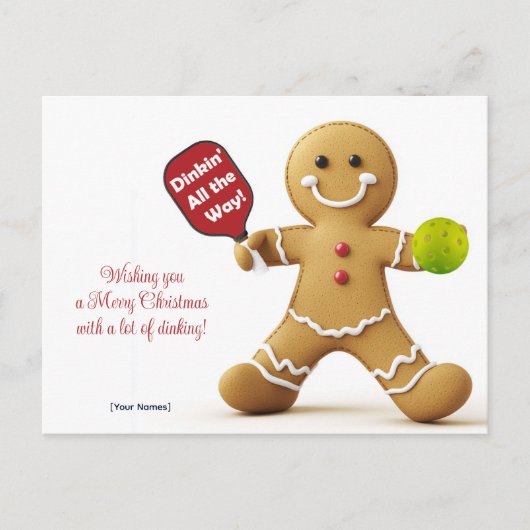 ピックボール🎄メリークリスマスカスタム文字 ポストカード (正面)