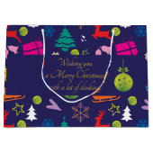 ピックボール🎄メリークリスマスカスタム文字 ラージペーパーバッグ (正面)