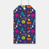 ピックボール🎄メリークリスマスラッピングネイビーブルー ギフトタグ (裏面)