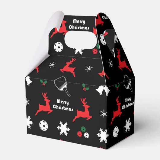 ピックボールメリークリスマス🎄ラッピング黒 フェイバーボックス (正面サイド)