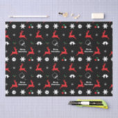 ピックボールメリークリスマス🎄ラッピング黒 薄葉紙 (クラフト)