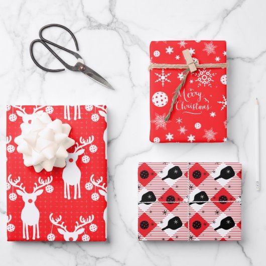 😍ピックボール🎄メリークリスマス ラッピングペーパーシート (正面)