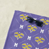 ピックボールモノグラムイニシャルパターン ビーチタオル (インサイチュ)