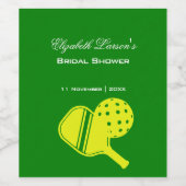 ピックボールラバーズブライダルシャワーネオンテーマ ワインラベル (シングルラベル)