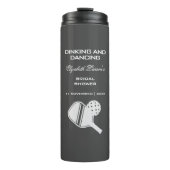 ピックボールラバーズブライダルシャワーブラック&ホワイト タンブラー (正面)