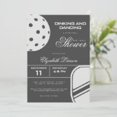 ピックボールラバーズブライダルシャワーブラック&ホワイト 招待状 (スタンド正面)