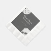 ピックボールラバーズブライダルシャワーブラック&ホワイト 縁ありランチョンナプキン (角)