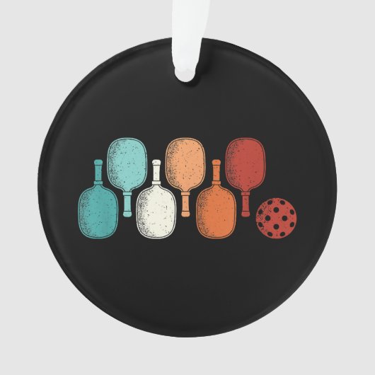 ピックボールラバーレトロパドルスポーツヴィンテージ オーナメント (正面)