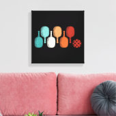 ピックボールラバーレトロパドルスポーツヴィンテージ キャンバスプリント (インサイチュ (リビング))