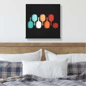 ピックボールラバーレトロパドルスポーツヴィンテージ キャンバスプリント (インサイチュ (寝室))