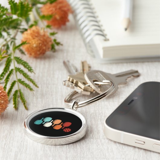 ピックボールラバーレトロパドルスポーツヴィンテージ キーホルダー (側面)