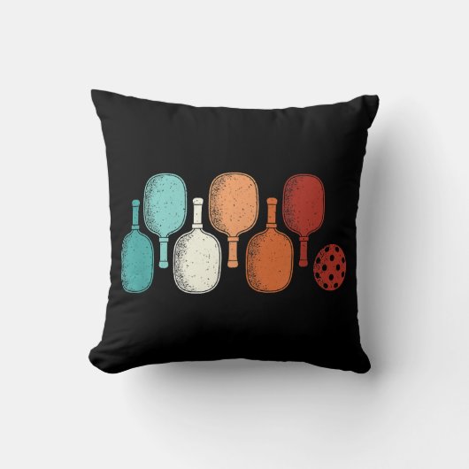 ピックボールラバーレトロパドルスポーツヴィンテージ クッション (正面)