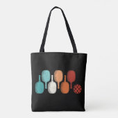 ピックボールラバーレトロパドルスポーツヴィンテージ トートバッグ (裏面)