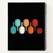 ピックボールラバーレトロパドルスポーツヴィンテージ ノートブック (裏面)