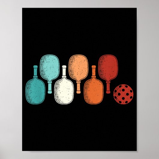 ピックボールラバーレトロパドルスポーツヴィンテージ ポスター (正面)